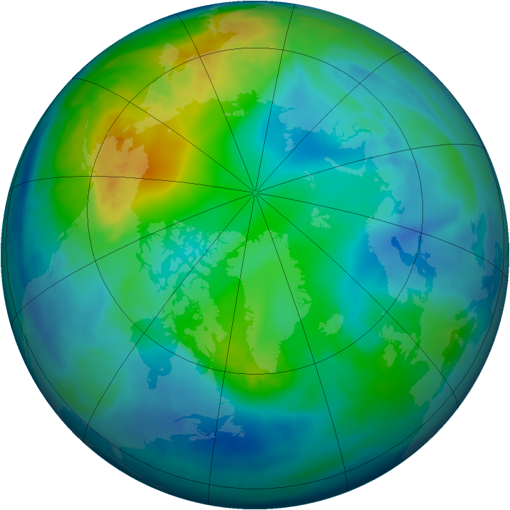 Arctic ozone map for 07 November 2008